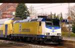10 Jahre Metronom 146-05/ 146 505-3 verlässt hier HH-Harburg Richtung Uelzen. 31.03.2014