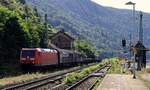 DB 185 150-0 mi Mischer gen Koblenz unterwegs. Kaub 05.08.2024