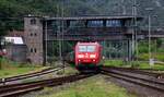 DB 185 091-6 REV/SSR 9/20.06.18 mit Güterzug Einfahrt Bingen. 07.08.2024