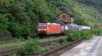 DB 185 191-4 REV/km-Anh/LMR 9/03.11.20 mit Güterzug gen Koblenz. Kaub 08.08.2025