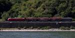 DB 185 008-0 mit modelbahngerechtem Güterzug auf dem Weg Richtung Bingen. Kestert 11.08.2025
