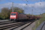 Mit der Sonne im Rücken gelang es mir die DBC 185 234 mit ihrem Leerzug bei der Durchfahrt in Neckarelz abzulichten am 14.