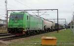GreenCargo Br 5405 mit Güterzug abgestellt im Bhf Padborg/DK.
