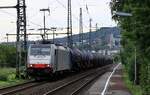 Railpool 186 107-9 REV/Talbot/20.02.25 mit Kesselzug gen Oberwesel. Bingen 09.08.2025