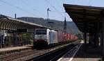 RP/LINEAS 186 502-1 REV/KS/21.08.19 mit ECS Containerzug in Boppard. 10.08.2025