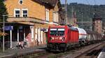 DB 187 175-5 REV/FKR X/13.12.18, Verl/EHGV9/20.11.25 mit Mischer Durchfahrt Oberwesel. 13.09.2025