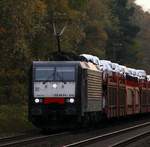 MRCE/TXL 189 115-9 mit Autotransportzug aufgenommen am Bü in Dörverden. 01.11.2013