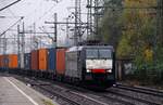 MRCE 189 932-7  Bosphorus Europe Express (REV/MMAL/07.12.06,Verl/MH/02.12.13)mit Containerzug am Haken aufgenommen im Bhf HH-Harburg. 02.11.2013