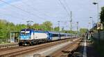 RAILL/CD 193 023-9 mit dem nun kompletten Comfortjet-Zug EC 175 heute morgen in Schleswig. 11.05.2025 