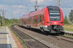 Im Nachschuß ist der 1462 535 thüringen/Frankenbahn gen Schweinfurt fahrend in Weigolshausen zusehen. 28.7.2024