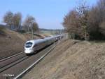 Nachschuss von 411 004-5  Erfurt  als ICE 108 Innsbruck - Berlin bei Fahlenbach.