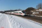 411 071  Oschatz  als ICE 91 Hamburg - Wien bei Pölling.