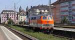 Kübler 218 117-0 dieselt hier durch den Koblenzer Hbf.