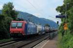 SBB Cargo 482 007-2 durchfhrt am 22.08.2015 den Bahnhof Namedy (linke Rheinstrecke) 