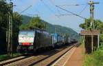 SBB Cargo International 189 007 ist am 22.08.2015 in Namedy unterwegs in Richtung Sden