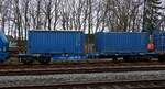 D-EGP 31 80 4578 105-7 Gattung Sgmnss731 eine  neue Variante im Düngerzugverkehr Container mit Dachjalousie...Jübek 16.03.2023 