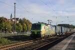 GySEV 193 837 durchfahrt mit ein LKW Walterzug am 23 September 2025 Hnfeld.
