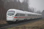 411 066-4 als ICE 1727(Warnemünde-München)bei der Durchfahrt in Rostock-Lichtenhagen.02.02.2019