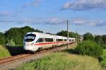 Als ICE 1508 saust dieser unerkannte ICE-T seine vorletzten Halt Rostock Hbf entgegen.Hier am 29.05.2014 zwischen Kavelstorf und Gragetopshof.