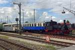 FÜSSEN rangiert ein Bayerischer historischer Triebwagen am 2 Juni 2019 ins BEM in Nördlingen.