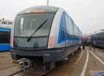   Siemens Rail Systems prsentierte auf der InnoTrans 2014 in Berlin (26.09.2014 auf dem Freigelnde einen sechsteiligen U-Bahn-Triebzug des Typs C2 fr die U-Bahn Mnchen der Mnchner