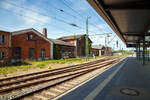 Gleich neben dem Hauptbahnhof ist das einstige Bahnbetriebswerk hier ist heute das MEF - Mecklenburgisches Eisenbahn- und Technikmuseum der Mecklenburgische Eisenbahnfreunde Schwerin e.V., leider gab es hier im Sommer 2023 einen Großbrand. Hier am 16. Mai 2022.