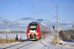 442 349 als S3 nach Güstrow,hier geknipst am 29.12.2014 in Gragetopshof.