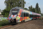 442 354 als S2(Warnemünde-Güstrow)bei der Einfahrt im Haltepunkt Rostock-Holbeinplatz.03.06.2016