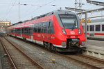 442 350 als RB12(RB 13261)von Rosotock Hbf nach Ribnitz-Damgarten West kurz vor der Ausfahrt im Rostocker Hbf.14.10.2016