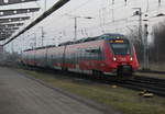 442 348 als RE 78961 von Bad Kleinen nach Rostock Hbf bei der Einfahrt gegen 16:51 Uhr im Rostocker Hbf.09.02.2018  