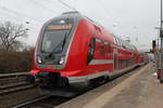 445 009-7+Twindexxwagen DBpza 782.1+445 003-0 als S3 von Güstrow nach Warnemünde bei der Ausfahrt in Rostock-Bramow.23.03.2018