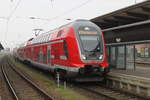 445 008 als RE 4353(Elsterwerda-Rostock)bei der Ankunft im Rostocker Hbf.01.02.2018