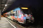 442 854 als S1 von Rostock Hbf nach Warnemünde-Werft kurz vor der Ausfahrt um 07:15 Uhr im Haltepunkt Rostock-Holbeinplatz.31.01.2020