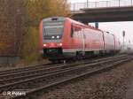 612 557-9 und 093 verlassen Wiesau/Oberpfalt als RE Regensburg.