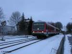 928 334-2 fhrt in Memmingen mit einer RB ein.