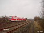 612 062 zieht bei Schnfeld den RE 3693 Gera – Regensburg und erreicht gleich Wiesau/Oberpfalz.