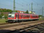 628 684-2 als S3 von Rostock Hbf Richtung Rostock-Seehafen/Nord bei der Ausfahrt im Rostocker Hbf um 19.34 Uhr(25.06.10)