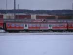 Einer von vielen RE-Wagen abgestellt in Mukran.Aufgenommen am 18.Januar 2013.