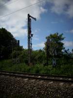 Einfahrsignal  A  und Durchfahrvorsignal aus Richtung Sagard in Lancken.