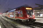 RE 4365(Rostock-Elsterwerda)kurz vor der Ausfahrt im Rostocker Hbf.10.12.2021