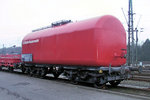 DB Bahnfeuerwehr - 51 500-7 Löschwasserwagen auf Basis eines Schweröl - Kesselwagen.