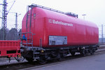 DB Bahnfeuerwehr - 51 500-7 Löschwasserwagen auf Basis eines Schweröl - Kesselwagen.