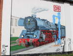 Dampflok Kunst am Bw Rostock Hbf.03.04.2022