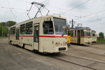 Tatra T6A2(704)machte kurzfahrten von Rostock-Marienehe zum Betriebshof Hamburger Str.21.05.2016 