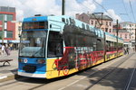 Bäderbahn Molli stand am 03.06.2016 am Doberaner Platz in Rostock