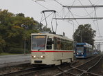 Tatra T6A2(704)und 6N1 Wagen 665 in Hhe Haltestelle Rostock-Kunsthalle.16.10.2016