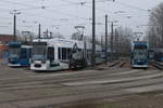 6N1 Wagen abgestellt auf dem Betriebshof der Rostocker Straenbahn AG.17.12.2016