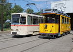 Tatra T6A2(704)und Wagen 26 auf dem Gelände des Depot 12 in Rostock-Marienehe.26.05.2018