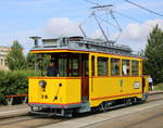 Wagen 26 aus dem Baujahr 1926 bei einer Ausfahrt in Rostock-Marienehe.25.07.2020