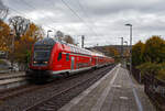 Am 16 Oktober 2025 gab es in Betzdorf/Sieg eine Weichenstörung, so hatte der gerade in den Bahnhof Kirchen/Sieg eingefahrene RE 9 - Rhein Sieg Express (RSX) Siegen - Köln – Aachen, geschoben von der 146 006-2 (91 80 6146 006-2 D-DB) der DB Regio NRW, länger Hp 0 und musste einen entgegenkommenden Güterzug abwarten. 